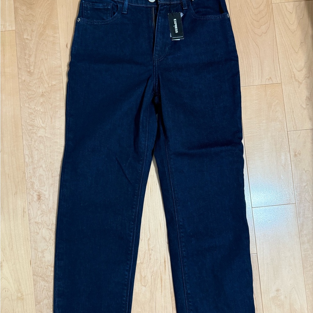 Express Dark Blue Straight Leg Jeans